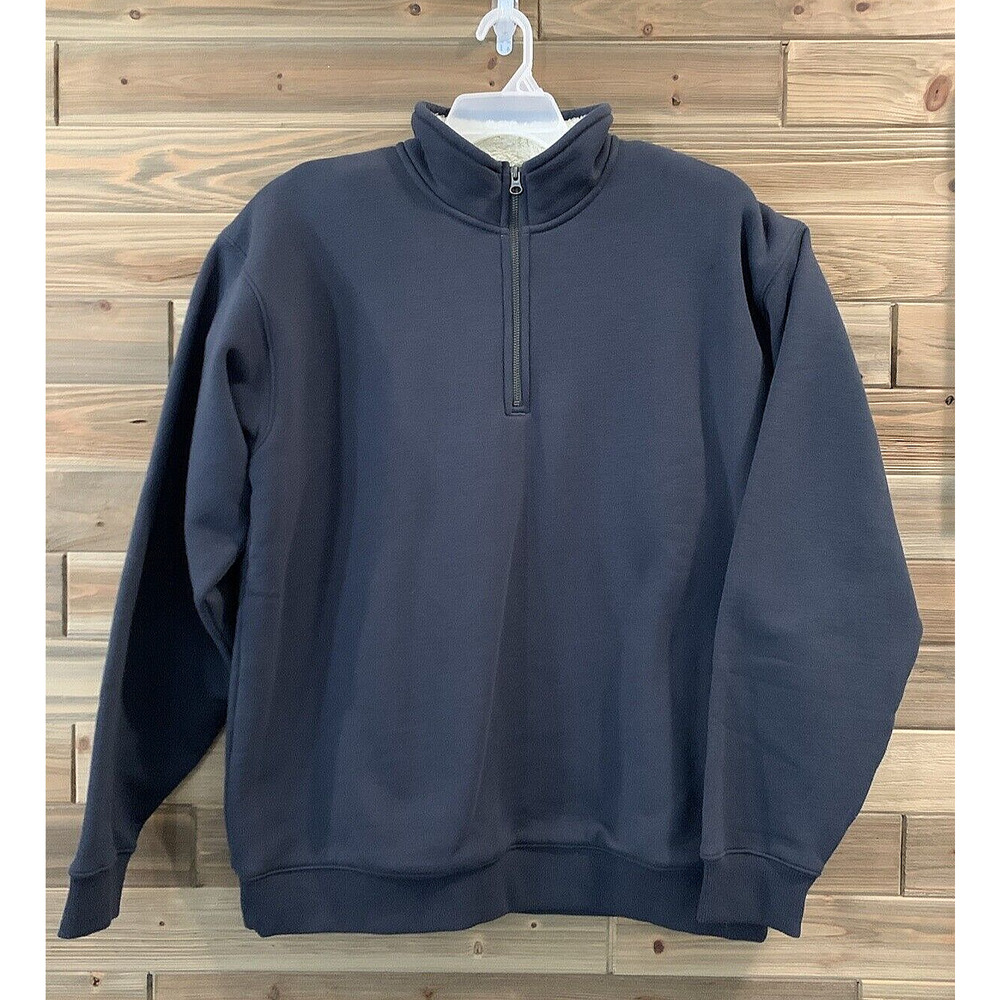 EDDIE BAUER 1/4 Zip Fleece Lined Pullover Sweatshirt Jacket Gray Men's Sz L Tall
